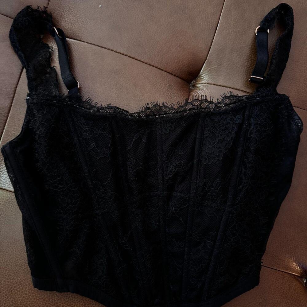 Victorias secret black lace corsetbustier